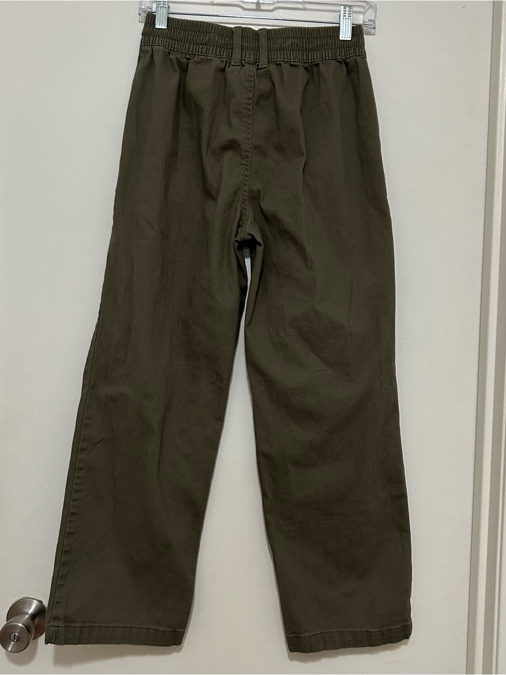 Celebrity Pink Khaki Wide Leg Cargo Pants High Rise Elastic Back S Casual Style - Picture 3 of 8